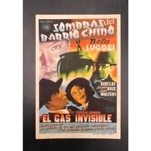 1946 Spanish Invisible Ghost Movie Herald Handbill Bela Lugosi Horror, Dracula